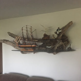 Driftwood Wall Art - Natural and Rustic Display Shelf